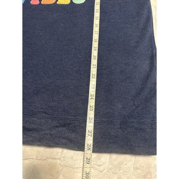 Wildfox "Good Vibes" Crewneck Sweatshirt Size Medium Blue Rainbow Fun Stretch - Picture 7 of 7